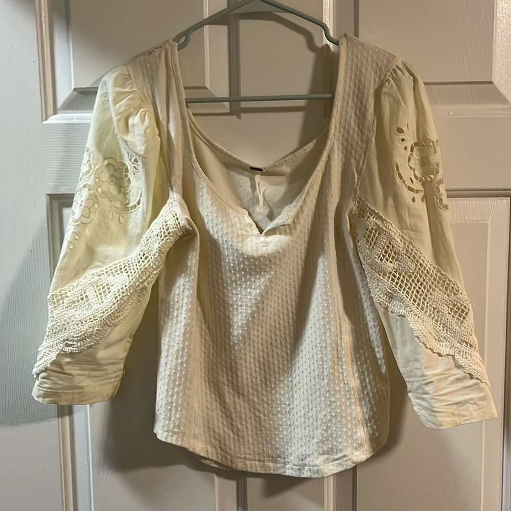 Free people top with detail sleeves